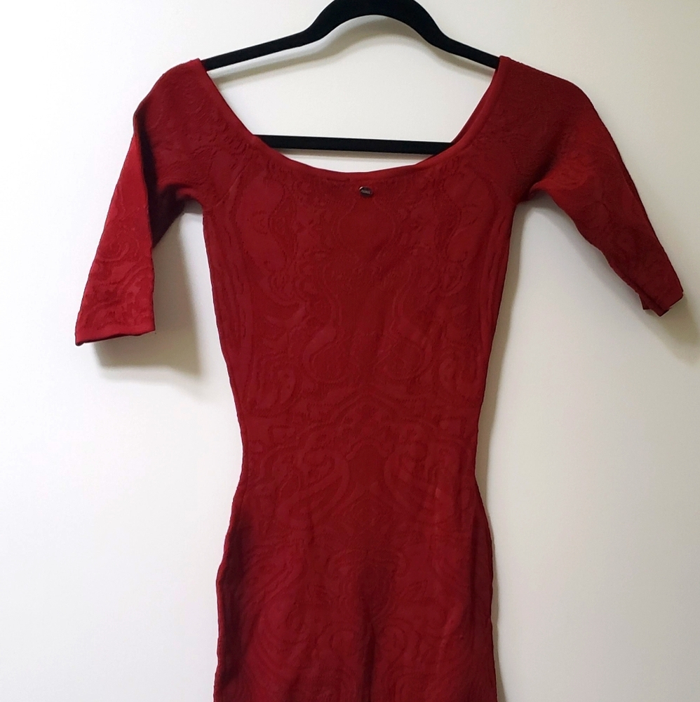 Guess Bodycon Lace Sweater Midi dress 3/4 sleeves - Picture 1 of 11